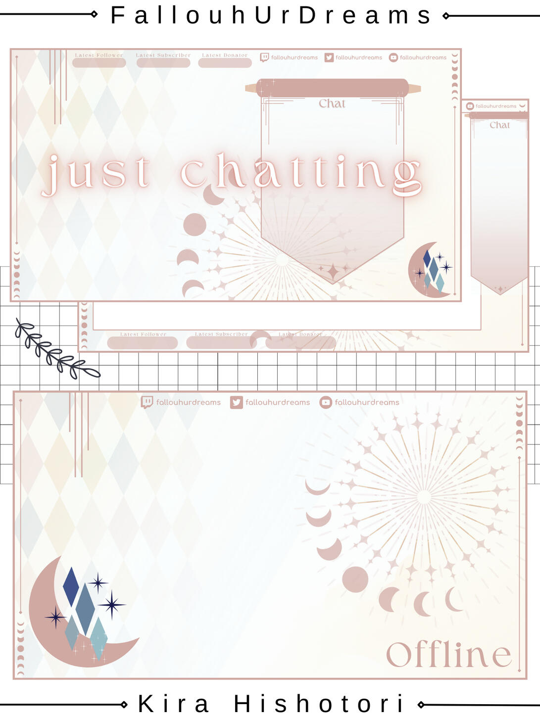 Elegant Moon and Diamonds